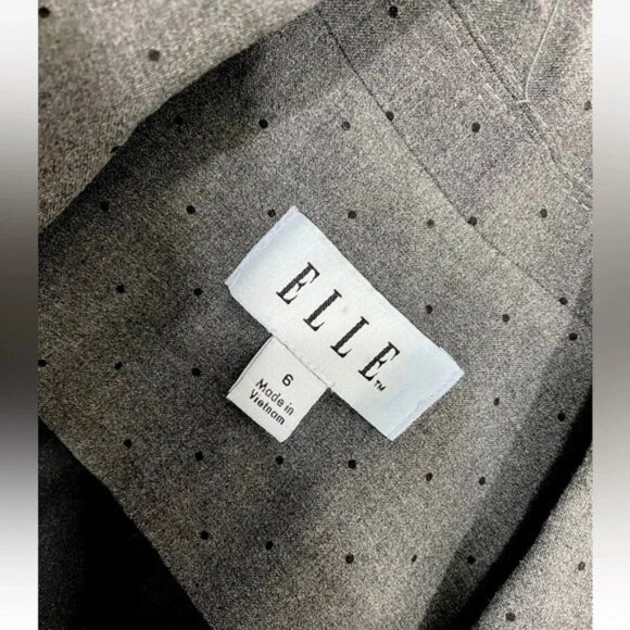 Elle Gray Polka Dots Stretch blazer suit single button front Size 6 - Picture 6 of 7